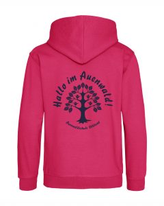 Hoodie pink mit blauem Aufdruck