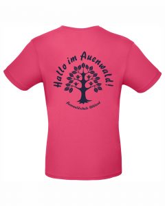 T-Shirt pink mit blauem Aufdruck